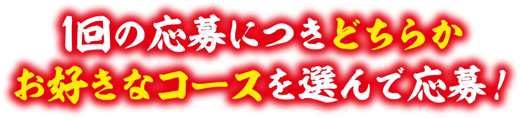 1回の応募につきどちらかお好きなコースを選んで応募！