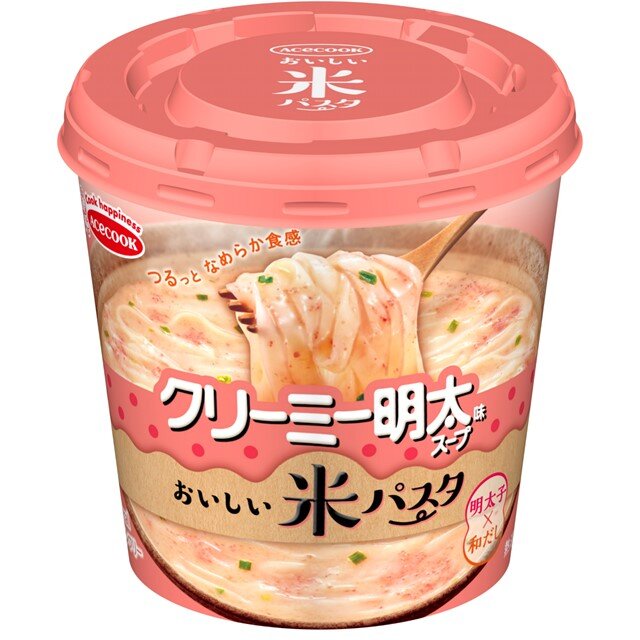 米パスタ　クリーミー明太味スープ